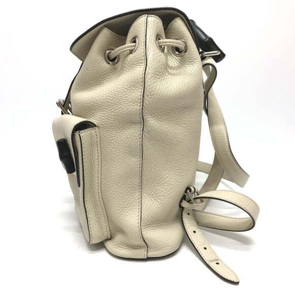 GUCCI Authentic White Leather Bamboo Backpack main image 4